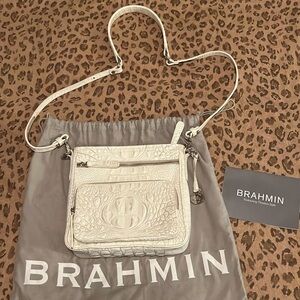 🐷🆕 Brahmin Cleo Crossbody Bag Bleached Pearl Nickel